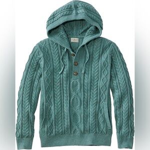 L.L. Bean Cable-Knit Sweater in Soft Spruce